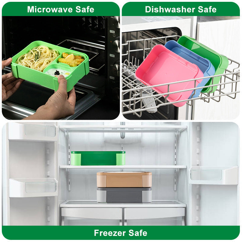 Leak-Proof Bento Lunch Box with Sauce Container