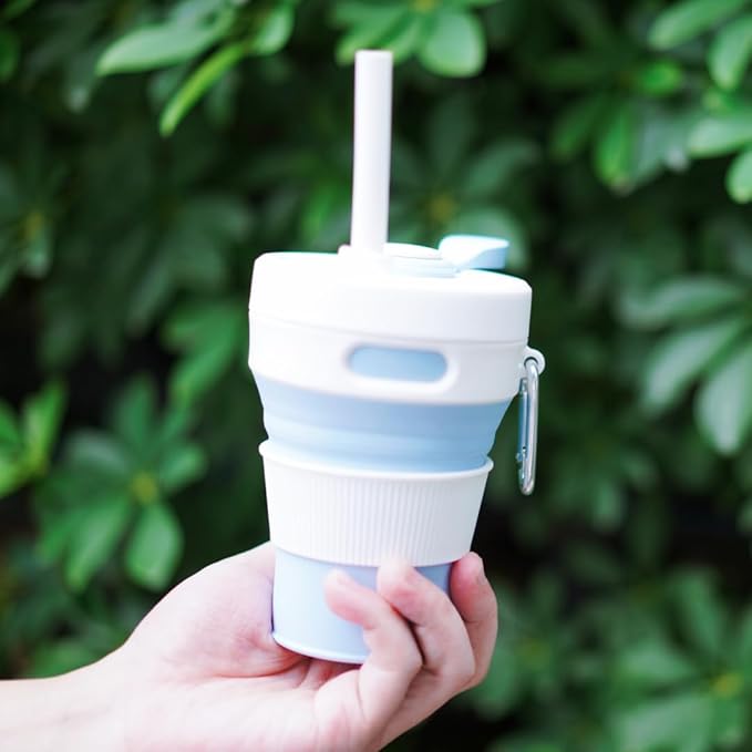 Silicone Collapsible Travel Mug Blue 15oz / 450ml