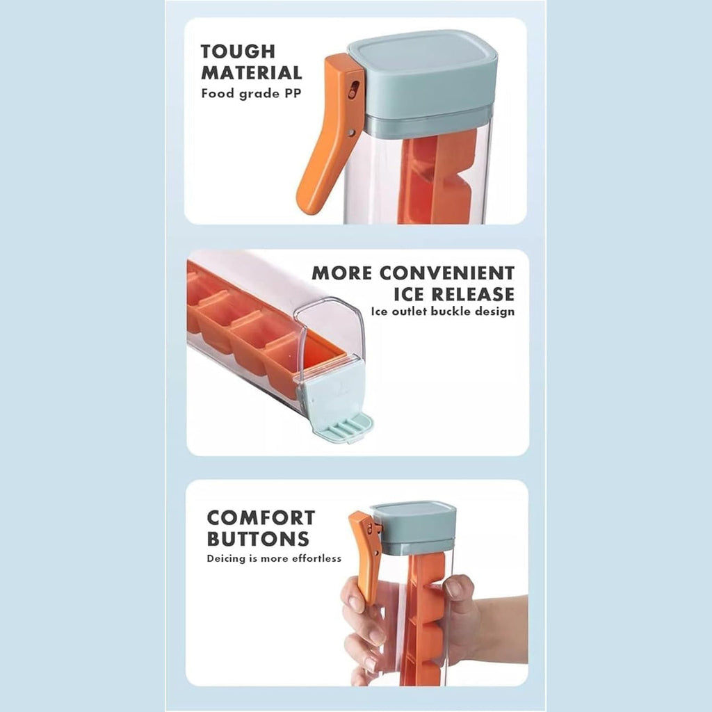 One-Press Ice Cube Maker – Easy Release Ice Tray with Lid