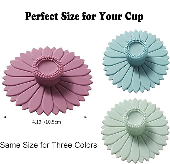 Sunflower Silicone Cup Covers (Set of 3)