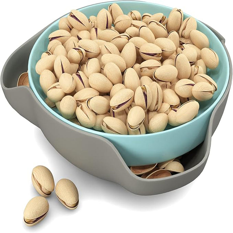 Pistachio Bowl - Double Dish Serving Bowl with Shell Storage