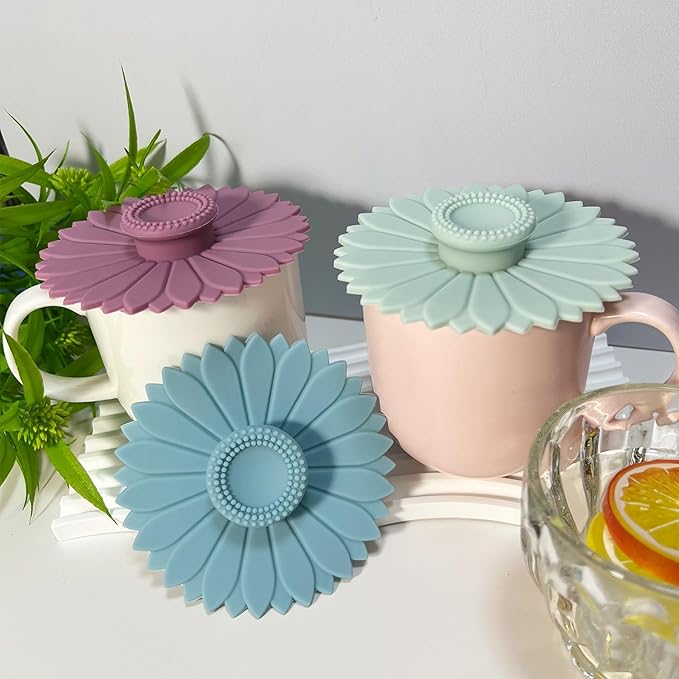Sunflower Silicone Cup Covers (Set of 3)