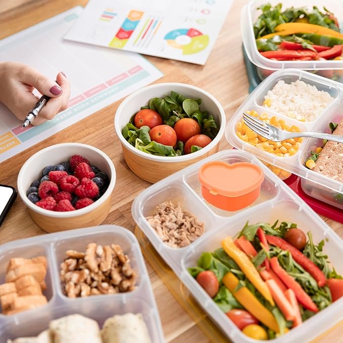 5 Pieces Heart Shaped Condiment Containers with Lids