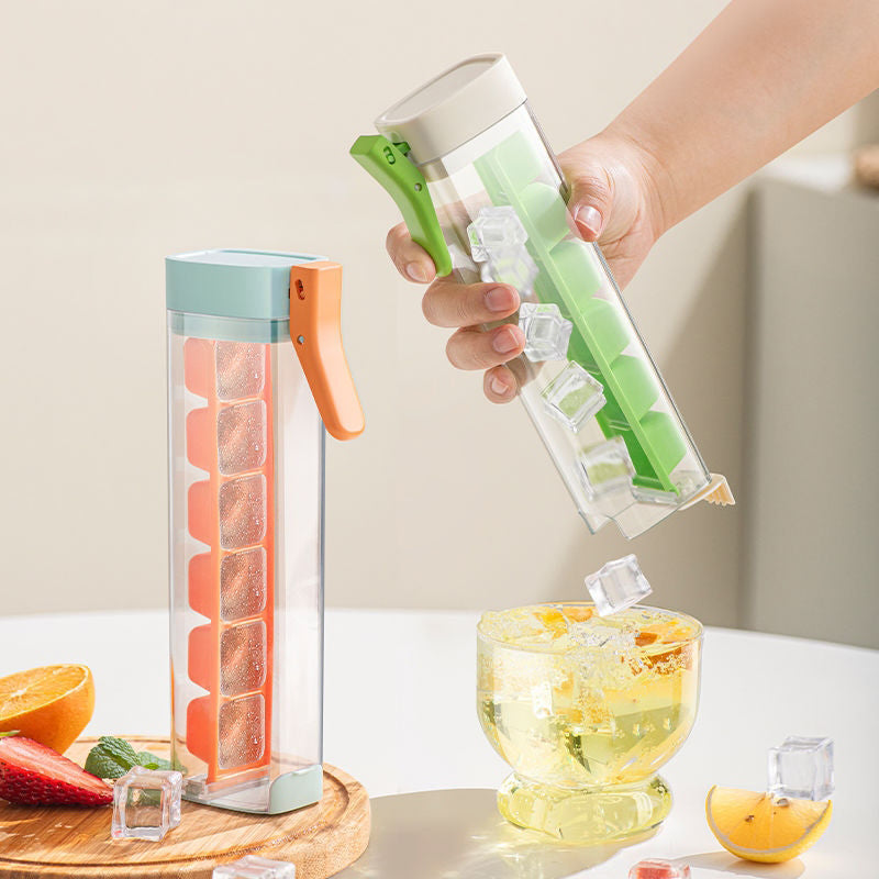 One-Press Ice Cube Maker – Easy Release Ice Tray with Lid