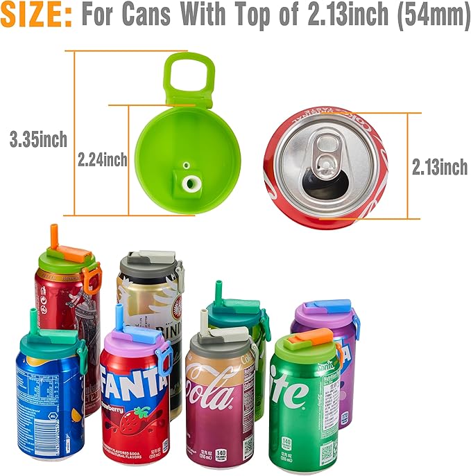 4-pack 4 Color Soda Can Lids with straw (Colour mixture)
