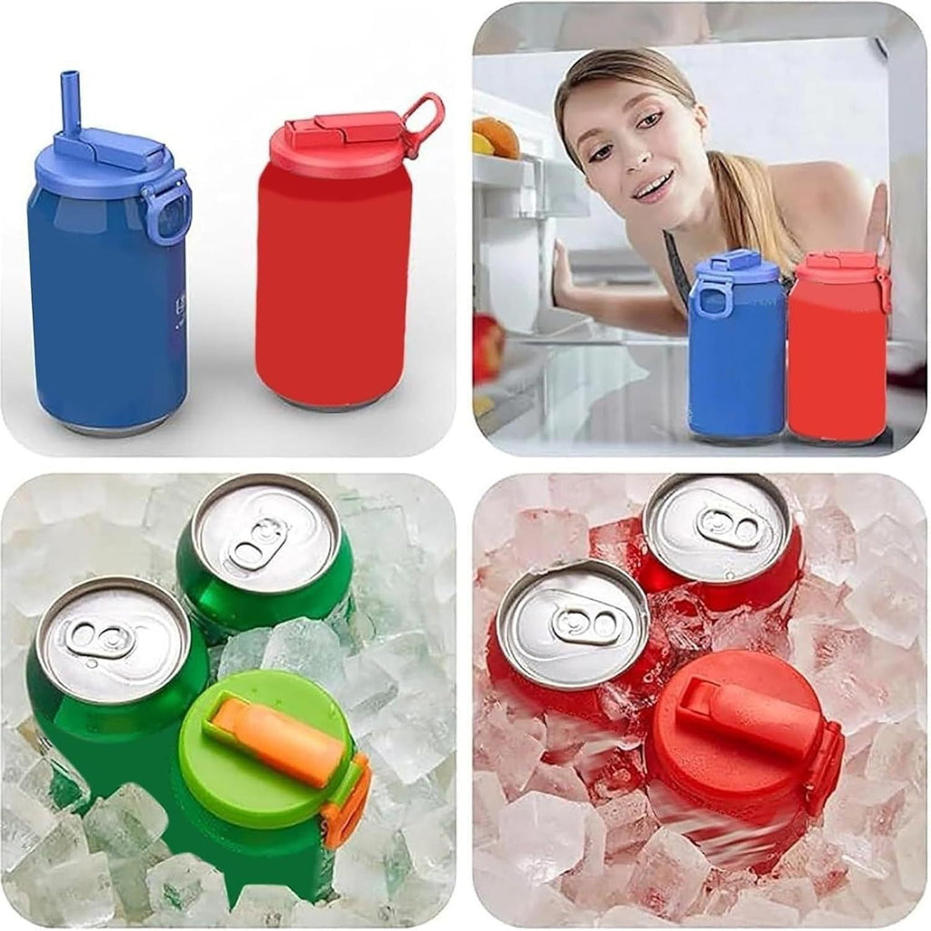 4-pack 4 Color Soda Can Lids with straw (Colour mixture)