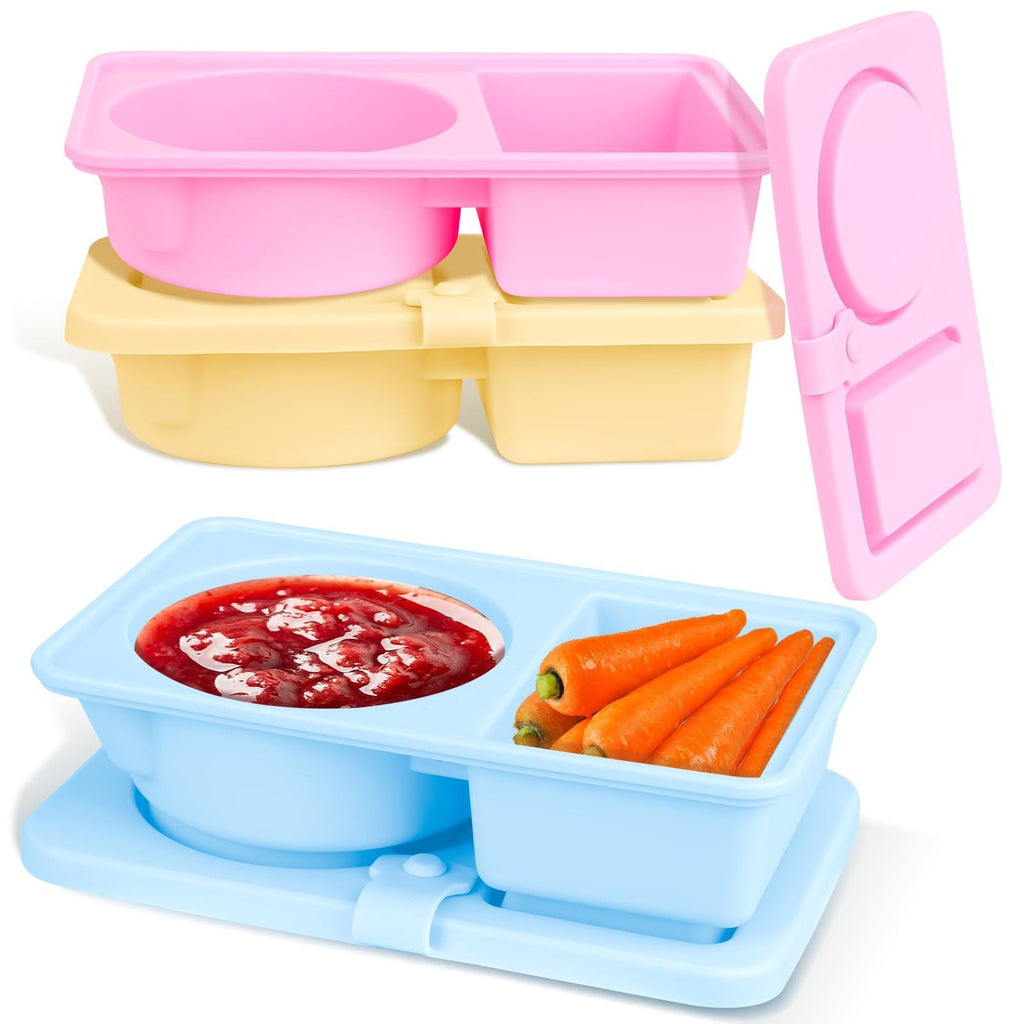 3 Pack Silicone Reusable Snack Containers with Lids