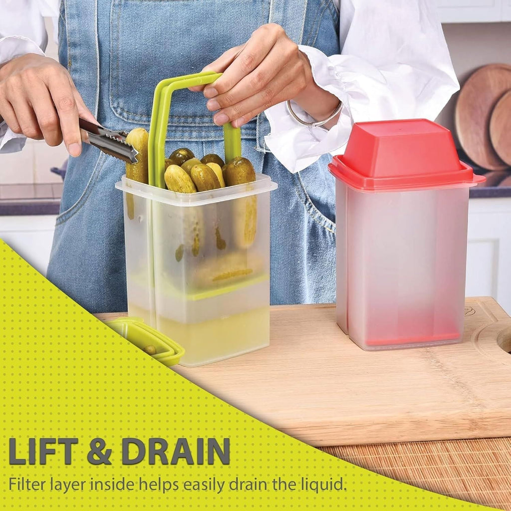 Pickle Jar with Strainer Insert